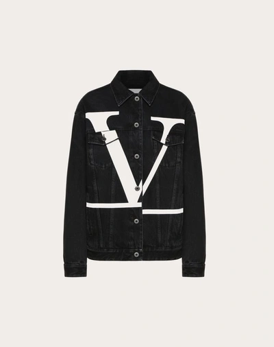 Valentino Deconstructed Go Logo Denim Jacket - 黑色 In Black