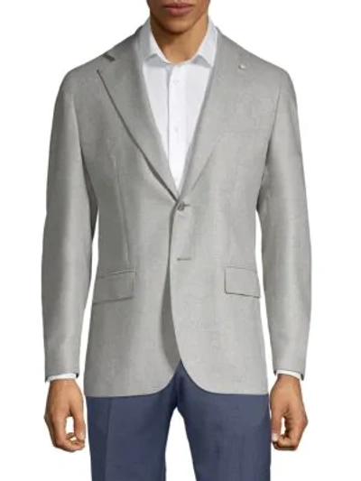 Lubiam Modern Fit Silk & Wool Sport Coat In Light Grey