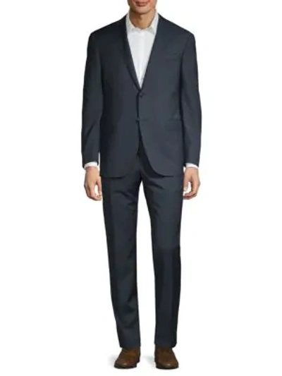 Corneliani Classic Fit Tonal Houndstooth Wool Suit In Dark Blue