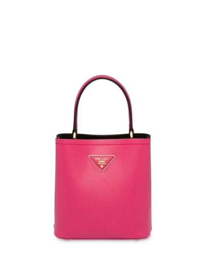 Prada Small Leather Bucket Bag In Pink
