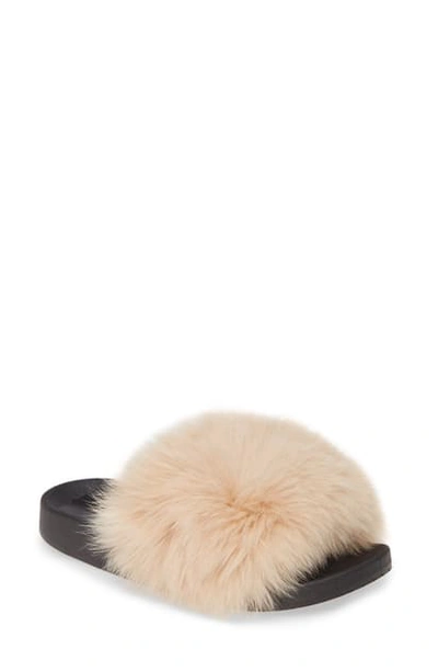 Patricia Green Foxy Genuine Fox Fur Slipper In Camel Fur