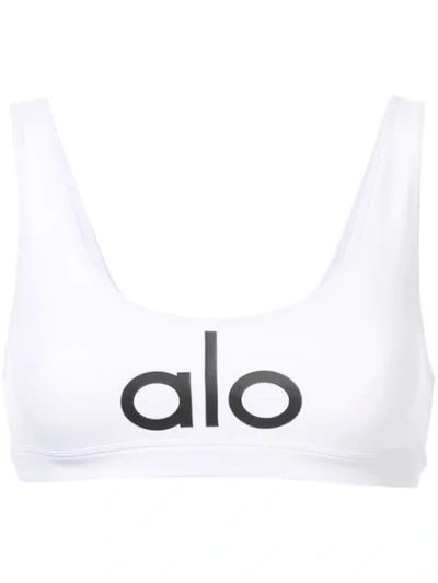 Alo Yoga Logo Tank Top In White