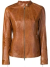 Desa 1972 Zipped Biker Jacket In Brown