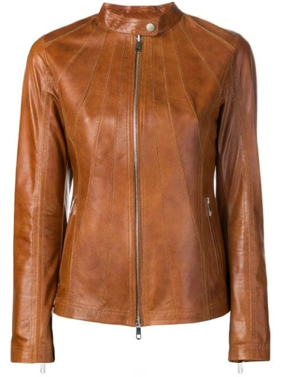 Desa 1972 Zipped Biker Jacket - 棕色 In Brown