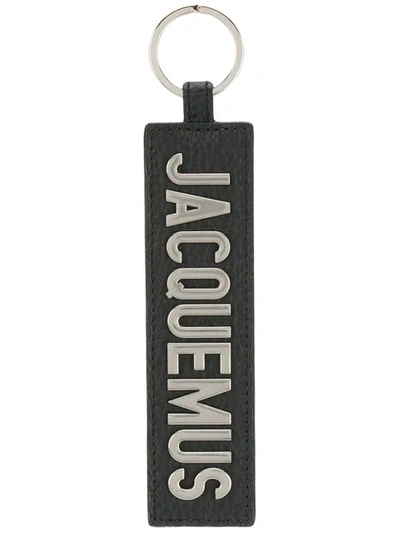 Jacquemus Logo Plaque Keyring In Black