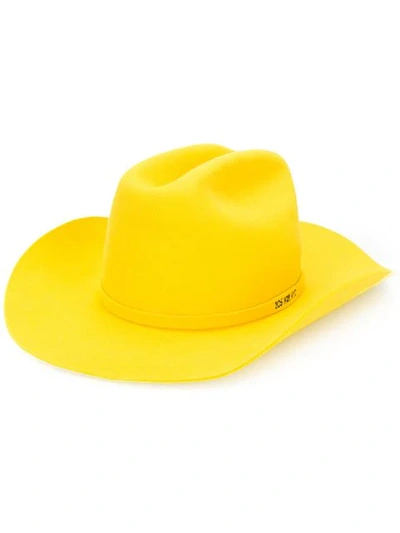 Calvin Klein Classic Fedora Hat In Yellow