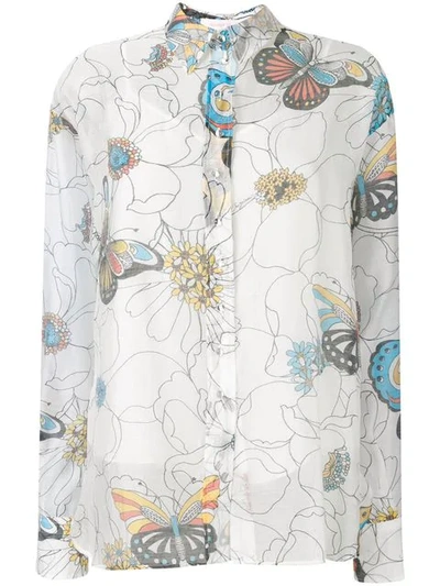 See By Chloé Floral Print Shirt In White
