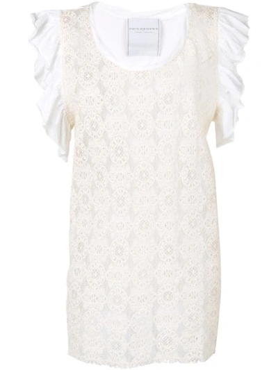 Philosophy Di Lorenzo Serafini Embroidered Top In Neutrals