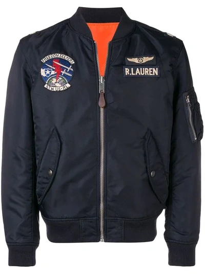 Polo Ralph Lauren Pilot Bomber Jacket In Blue