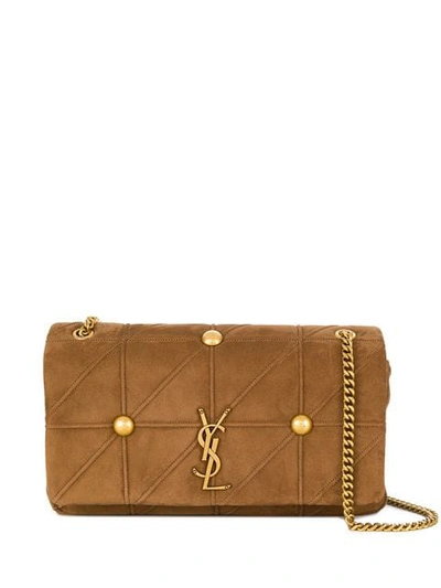 Saint Laurent Jamie "carré Rive Gauche" Shoulder Bag In Brown