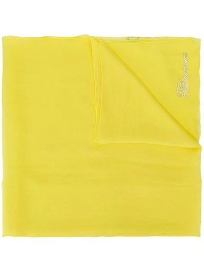 Blumarine Silk Sheer Scarf In Yellow
