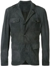 Desa 1972 Buttoned Leather Jacket In Grey