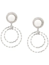 Alessandra Rich Faux-pearl Crystal-hoop Drop Earrings In Metallic