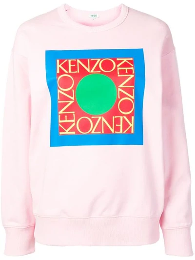 Kenzo Logo Sweatshirt In 33 Rose Pastel