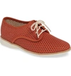 Rollie Punch Perforated Derby In Red Leather