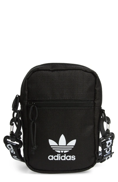 Adidas Originals Logo Belt Bag - Black In Black/ White