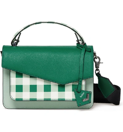 Botkier Cobble Hill Leather Crossbody Bag - Green In Ivy Gingham