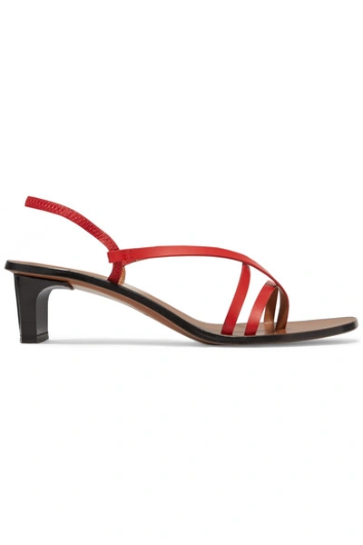 Atp Atelier Nashi Leather Slingback Sandals In Red