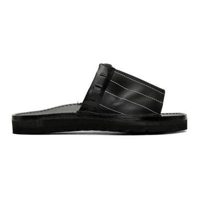 Issey Miyake Men Black Stripe Sandals In 15 Black