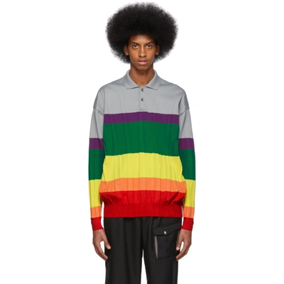 Issey Miyake Men Multicolor Wrinkle Knit Polo In 96 Multicol