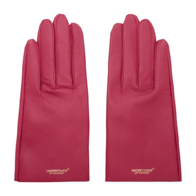 Undercover Logo Gloves In Pink