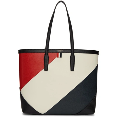 Thom Browne Black Bold Diagonal Stripe Bucket Tote In 001 Black