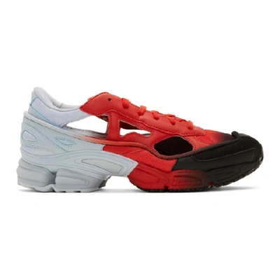 Raf Simons 红色 And 蓝色 Adidas Originals 版 Replicant Ozweego 运动鞋 In Multicolor