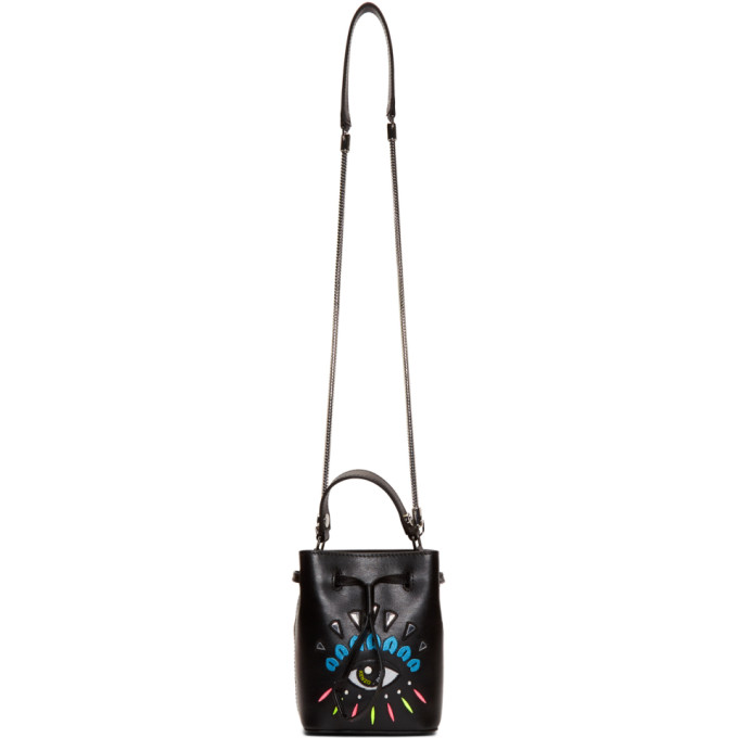 Kenzo Black Mini Eye Bucket Bag In 99b Black | ModeSens