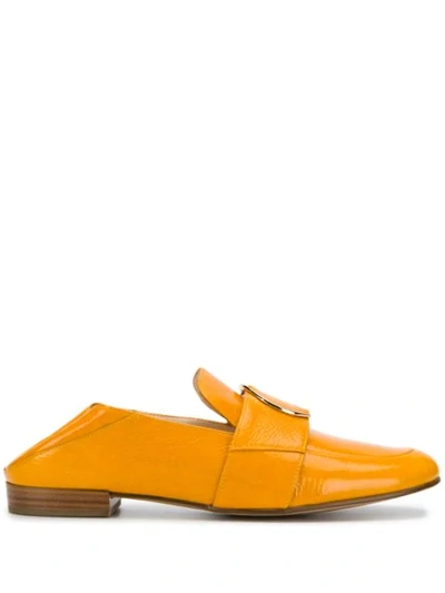 Hogl Buckle Panelled Loafers In Yellow