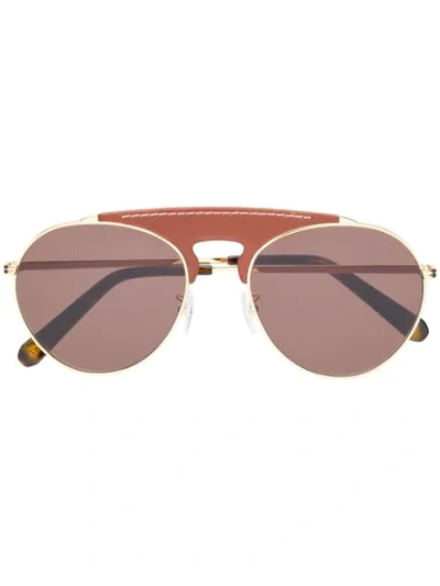 Loewe Leather Bridge Sunglasses In Brown