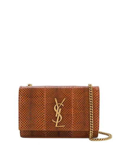 Saint Laurent Monogram Crossbody Bag In Braun