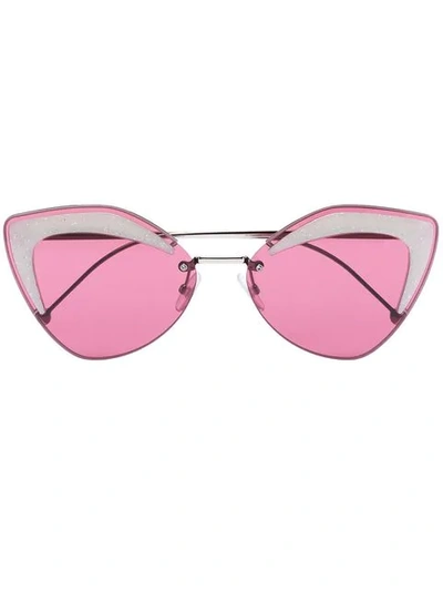 Fendi Eyewear Pink  Glass Cat Eye Sunglasses In Rosa