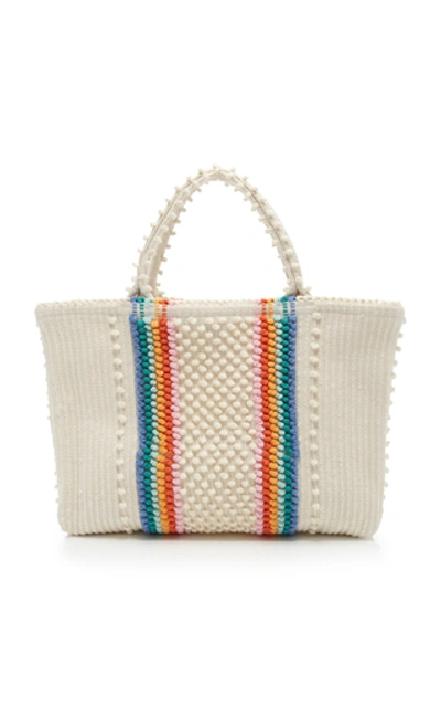 Antonello Telti Striscia Woven Cotton Tote In Multi