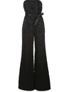 Alexis Venetia Floral Jacquard Wide-leg Jumpsuit In Black