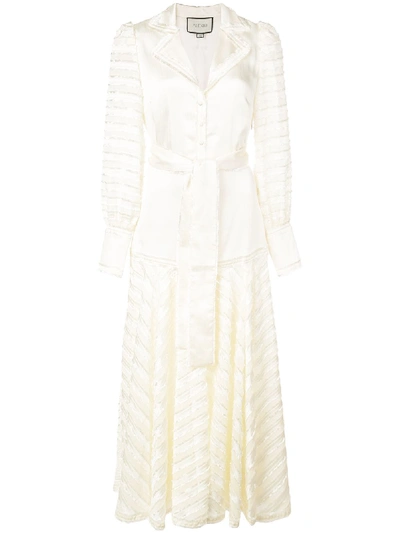 Alexis Juliska Sheer-paneled Maxi Blazer Dress In White