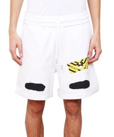Off-white Spray Stripes Mesh Shorts, White In White/black