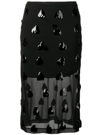 Mcq By Alexander Mcqueen Sequin Embellished Sheer Skirt In Black