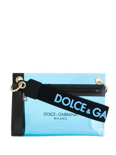 Dolce & Gabbana Transparent Logo Bag In Blue