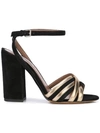 Tabitha Simmons Toni Sandals In Black ,gold