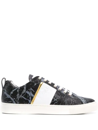 Versace Men's Shoes Leather Trainers Sneakers Medusa In Black