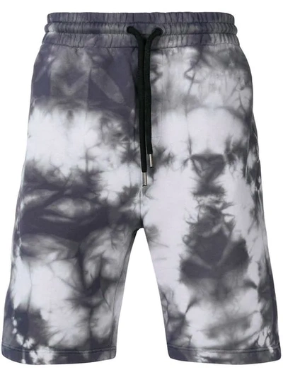 Palm Angels Tie-dye Cotton-jersey Shorts In Grey