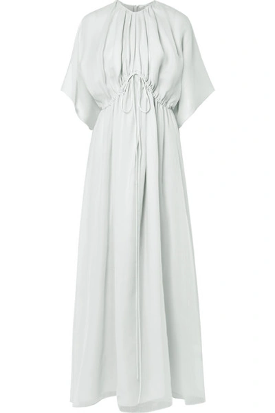The Row Katelyn Silk-gauze Gown In Light Gray