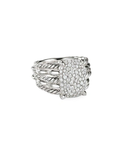 David Yurman Tides Diamond Pave Ring In White/silver