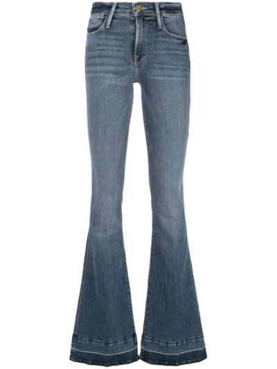 Frame Le High Flared Jeans In Blue