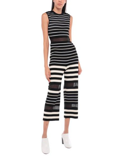 Off-white Sleeveless Striped Jumpsuit, Black/white