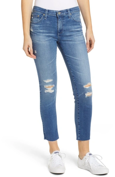 Ag Prima Mid-rise Cropped Skinny Jeans - 16 Yrs Destructed In 16 Years Serenity Destructed
