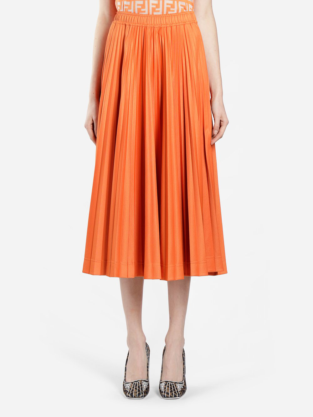 fendi orange skirt