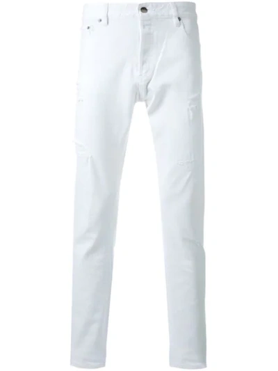 Hl Heddie Lovu Distressed Slim Fit Jeans In White
