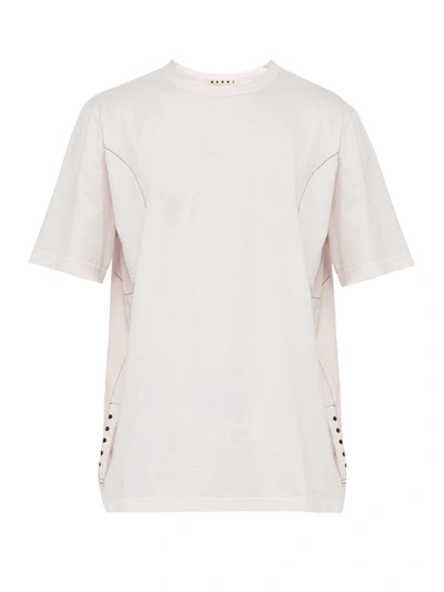 Marni Stitched-panel Cotton T-shirt In Pink