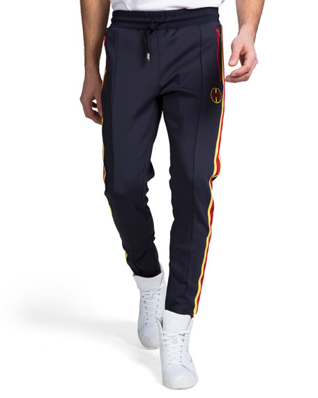 side striped track pants